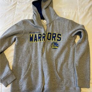 Youth NBA Golden State Warriors Grey Zip Up Sweatshirt fleece lined